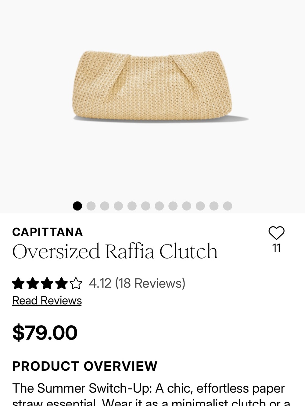 Capittana Natural Raffia Clutch